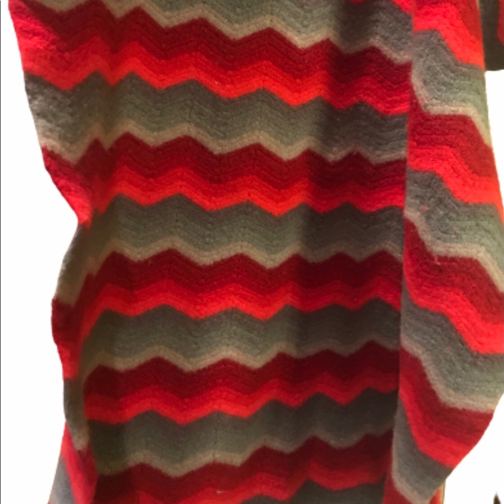**sale**Vintage gray/multi colored blanket throw unique